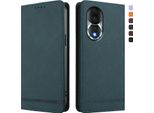 Custodia Per Honor 80, Flip Case In Finto Cuoio Retrò Con Supporto E Slot Per Carte Di Credito Verde