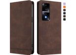 Custodia Per Honor 80 Gt, Flip Case In Finto Cuoio Retrò Con Supporto E Slot Per Carte Di Credito Marrone