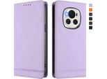 Custodia Per Honor Magic6, Custodia Retro In Finto Cuoio Con Supporto E Slot Per Carte Di Credito Viola