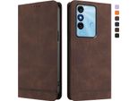 Custodia Per Itel P38/Itel S17/Itel Vision 3, Custodia Retro In Finto Cuoio Con Supporto E Slot Per Carte Di Credito Marrone