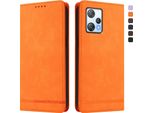 Custodia Per Blackview A53, Custodia Retro In Finto Cuoio Flip Con Supporto E Slot Per Schede Arancione
