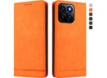 Custodia Per Honor X7C 4G/Honor 200 Smart, Custodia Retro In Finto Cuoio Con Supporto E Slot Per Schede Arancione
