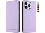 Custodia Per Iphone 15 Pro Max, Custodia Retro In Finto Cuoio Con Supporto E Slot Per Carte Di Credito Viola