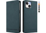 Custodia Per Iphone 14/Iphone 13, Custodia Retro In Finto Cuoio Con Supporto E Slot Per Carte Verde