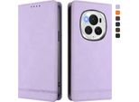 Custodia Per Honor Magic6 Pro, Custodia Retro In Finto Cuoio Con Supporto E Slot Per Carte Di Credito Viola