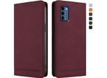 Custodia Per Nokia C300, Flip Case In Finto Cuoio Retrò Con Supporto E Slot Per Carte Di Credito Rosso