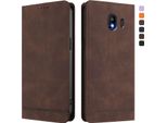 Custodia Per Samsung Galaxy J4 2018, Retro Custodia Flip In Finto Cuoio Con Supporto E Slot Per Carte Di Credito Marrone