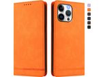 Custodia Per Iphone 14 Pro Max, Custodia Retro In Finto Cuoio Con Supporto E Slot Per Carte Di Credito Arancione