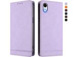 Custodia Per Iphone Xr, Custodia Retro In Finto Cuoio Con Supporto E Slot Per Carte Di Credito Viola