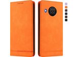 Custodia Per Nokia X20 /Nokia X10, Custodia Retro In Finto Cuoio Con Supporto E Slot Per Carte Di Credito Arancione