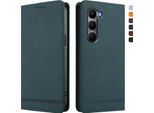 Custodia Per Infinix Hot 60 5G/Hot 60I 4G, Custodia Retro In Finto Cuoio Flip Con Supporto E Slot Per Carte Verde