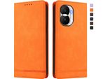 Custodia Per Honor X40I, Flip Case In Finto Cuoio Retrò Con Supporto E Slot Per Carte Di Credito Arancione