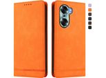 Custodia Per Honor 60, Flip Case In Finto Cuoio Retrò Con Supporto E Slot Per Carte Di Credito Arancione