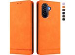 Custodia Per Huawei Nova Y70 Plus, Custodia Retro In Finto Cuoio Con Supporto E Slot Per Schede Arancione