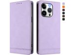 Custodia Per Iphone 14 Pro, Custodia Retro In Finto Cuoio Con Supporto E Slot Per Carte Di Credito Viola