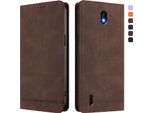 Custodia Per Nokia C01 Plus/Nokia C1 2Nd Edition, Custodia Retro In Finto Cuoio Con Supporto E Slot Per Carte Di Credito Marrone