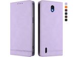 Custodia Per Nokia C01 Plus/Nokia C1 2Nd Edition, Custodia Retro In Finto Cuoio Con Supporto E Slot Per Carte Di Credito Viola