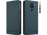 Custodia Per Xiaomi Redmi Note 9 4G, Retro Custodia Flip In Finto Cuoio Con Supporto E Slot Per Carte Verde
