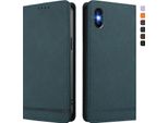 Custodia Per Iphone X/Iphone Xs, Custodia Retro In Finto Cuoio Con Supporto E Slot Per Carte Verde