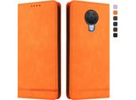 Custodia Per Nokia G20 / Nokia G10 / Nokia 6.3, Custodia Retro In Finto Cuoio Con Supporto E Slot Per Carte Di Credito Arancione