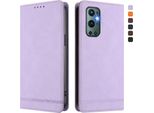 Custodia Per Oneplus 9 Pro, Custodia Retro In Finto Cuoio Con Supporto E Slot Per Carte Di Credito Viola