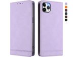 Custodia Per Iphone 11 Pro Max, Custodia Retro In Finto Cuoio Con Supporto E Slot Per Carte Di Credito Viola