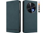 Custodia Per Huawei Nova 12I /Nova 13I, Retro Custodia Flip In Finto Cuoio Con Supporto E Slot Per Schede Verde