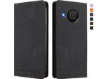 Custodia Per Nokia X20/Nokia X10, Custodia Retro In Finto Cuoio Con Supporto E Slot Per Schede Nero
