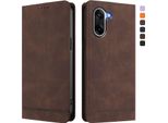 Custodia Per Oneplus Nord CE5, Custodia Retro In Finto Cuoio Flip Con Supporto E Slot Per Carte Di Credito Marrone