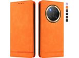 Custodia Per Honor X9C/Magic7 Lite, Custodia Flip In Finto Cuoio Retro Con Supporto E Slot Per Schede Arancione