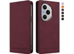 Custodia Per Honor 400 Pro, Flip Case In Finto Cuoio Retrò Con Supporto E Slot Per Carte Di Credito Rosso