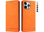 Custodia Per Iphone 15 Pro Max, Custodia Retro In Finto Cuoio Con Supporto E Slot Per Carte Di Credito Arancione