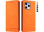 Custodia Per Honor 60 Se, Flip Case In Finto Cuoio Retrò Con Supporto E Slot Per Carte Di Credito Arancione