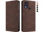 Custodia Per Nokia C22, Flip Case In Finto Cuoio Retrò Con Supporto E Slot Per Carte Di Credito Marrone