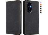 Custodia Per Honor 200 Pro, Flip Case In Finto Cuoio Retrò Con Supporto E Slot Per Carte Nero