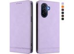 Custodia Per Huawei Nova Y70 Plus, Custodia Retro In Finto Cuoio Con Supporto E Slot Per Carte Di Credito Viola