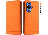 Custodia Per Huawei Nova 12S, Custodia Retro In Finto Cuoio Flip Con Supporto E Slot Per Schede Arancione