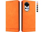 Custodia Per Huawei Nova 13 /Nova 12, Custodia Retro In Finto Cuoio Con Supporto E Slot Per Schede Arancione