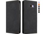 Custodia Per Samsung Galaxy J4 Plus, Custodia Retro In Finto Cuoio Con Supporto E Slot Per Carte Di Credito Nero