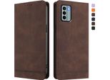 Custodia Per Nokia G22, Flip Case In Finto Cuoio Retrò Con Supporto E Slot Per Carte Di Credito Marrone