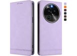 Custodia Per Oppo Find X6 Pro, Custodia Retro In Finto Cuoio Flip Con Supporto E Slot Per Carte Purple