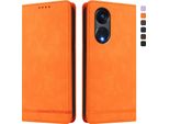 Custodia Per Oppo Reno8 T 5G, Custodia Retro In Finto Cuoio Con Supporto E Slot Per Carte Orange