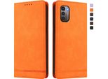 Custodia Per Nokia G21/Nokia G11, Custodia Retro In Finto Cuoio Con Supporto E Slot Per Carte Di Credito Arancione