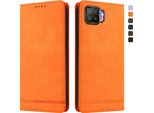 Custodia Per Oppo F17, Custodia Retro In Finto Cuoio Flip Con Supporto E Slot Per Carte Di Credito Arancione