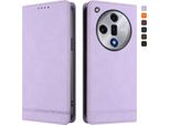 Custodia Per Oppo Find X7, Custodia Retro In Finto Cuoio Flip Con Supporto E Slot Per Carte Di Credito Viola