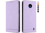 Custodia Per Nokia C10 / Nokia C20, Custodia Retro In Finto Cuoio Con Supporto E Slot Per Carte Di Credito Viola