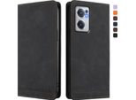 Custodia Per Oneplus Nord Ce 2 5G, Retro Custodia Flip In Finto Cuoio Con Supporto E Slot Per Schede Nero