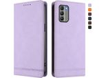 Custodia Per Nokia G400, Flip Case In Finto Cuoio Retrò Con Supporto E Slot Per Carte Di Credito Viola