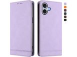 Custodia Per Iphone 16 Plus, Custodia Retro In Finto Cuoio Con Supporto E Slot Per Carte Di Credito Viola