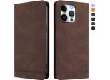 Custodia Per Iphone 16 Pro Max, Custodia Retro In Finto Cuoio Con Supporto E Slot Per Carte Di Credito Marrone